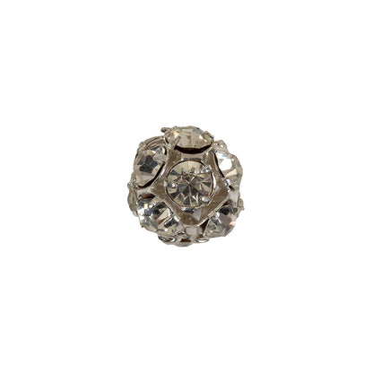 Vintage Crystal and Silver Rhinestone Ball Button - 20L/12.5mm