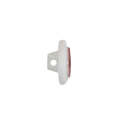 Vintage White and Red Apple Painted Shank Back Glass Button - 22L/14mm Folded