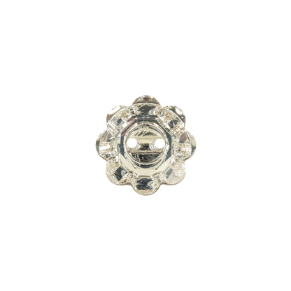 Vintage Crystal Foil Backed 14mm 2 Hole Flower Button