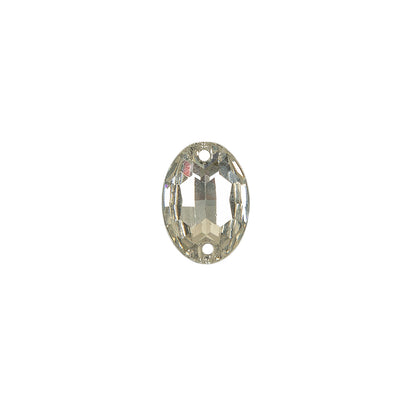 Vintage Crystal Faceted Oval Sew-on Imitation Stone - 16mm x 11mm Detail