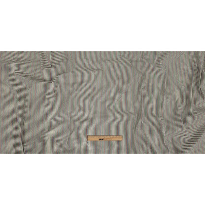 Burnt Russet, Duck Green and Crown Blue Striped Stretch Cotton Woven Full