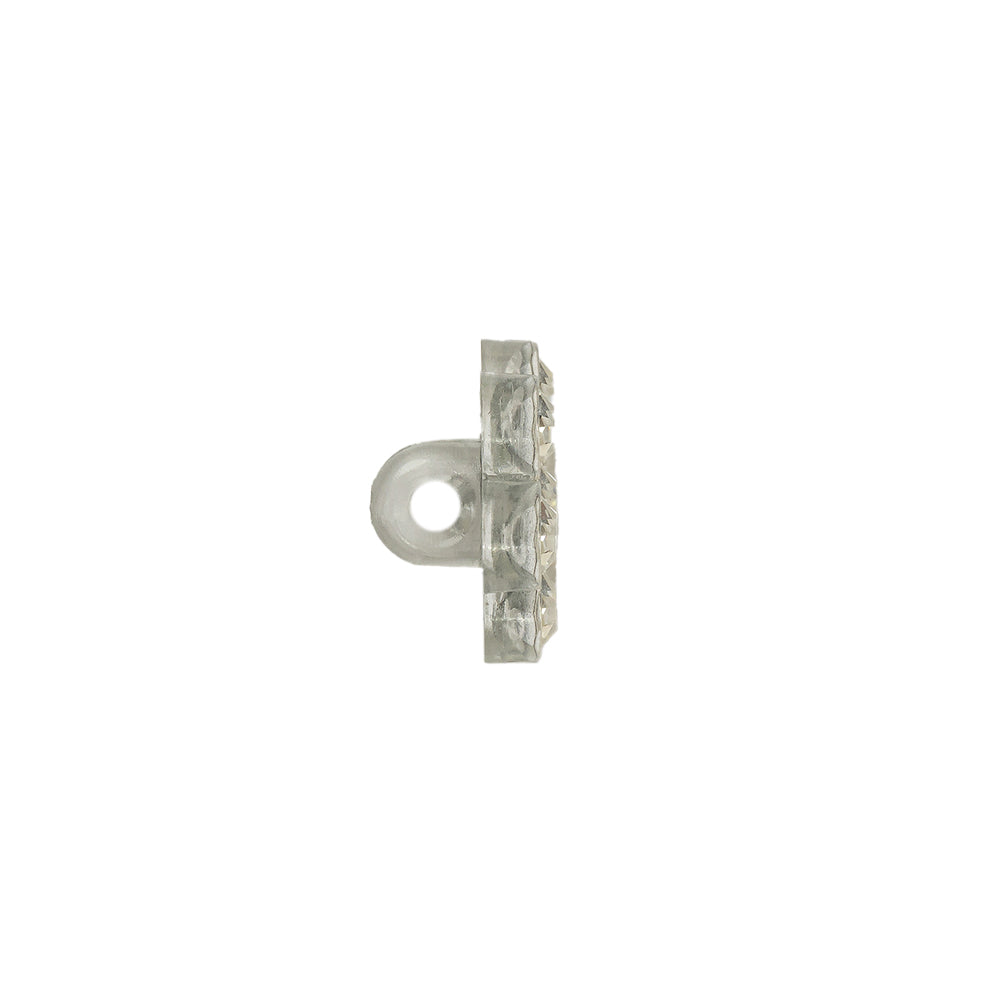 Vintage Crystal Rhinestones Transparent Daisy Shank Back Button - 20L/12.5mm Folded