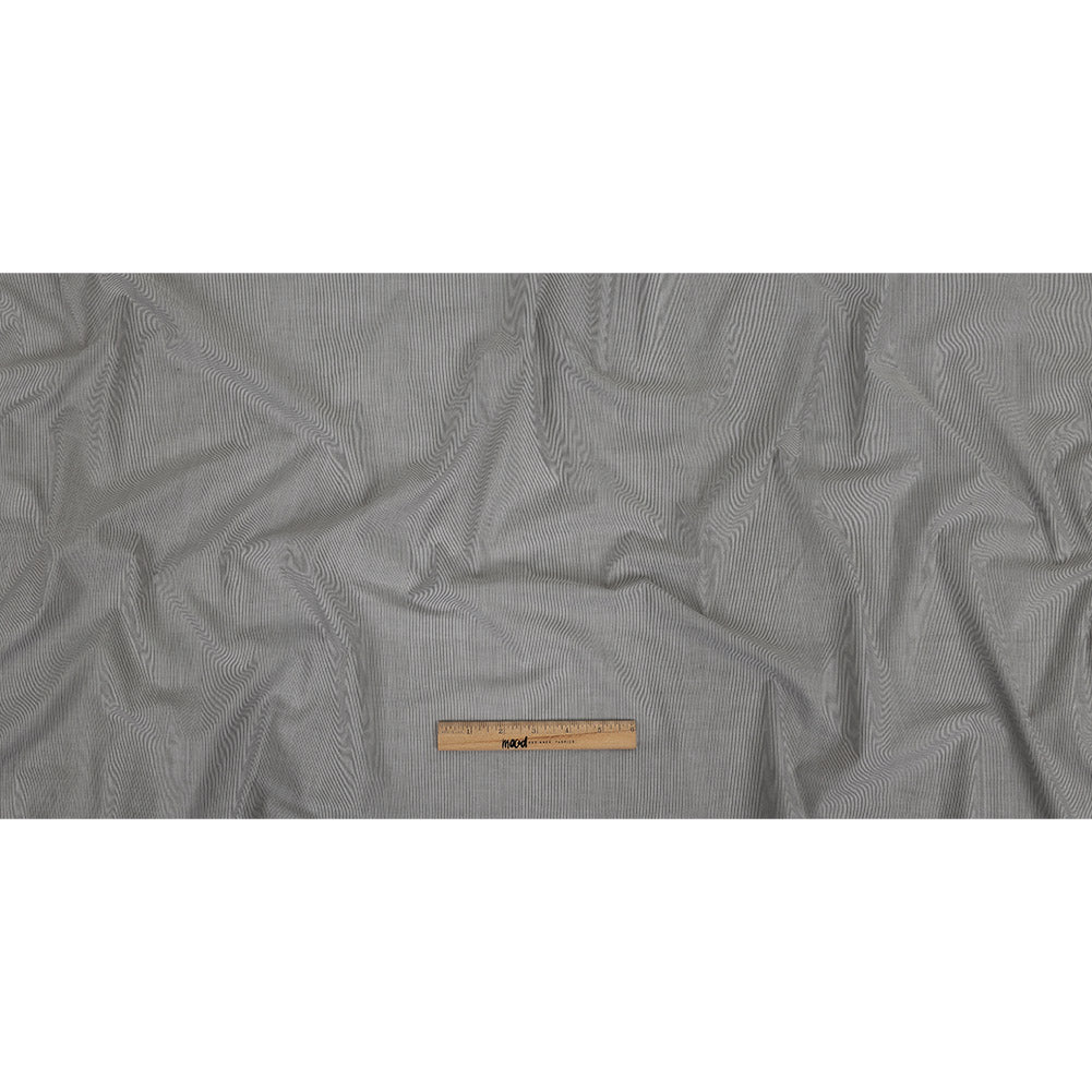 Gray and Tofu Hairline Stripe Stretch Cotton Shirting Full