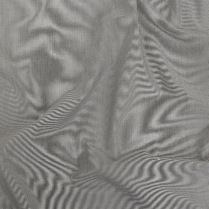 Gray and Tofu Hairline Stripe Stretch Cotton Shirting