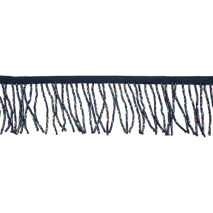 Vintage Blue and Blue Iris Chop Beaded Chainette Fringe - 2"