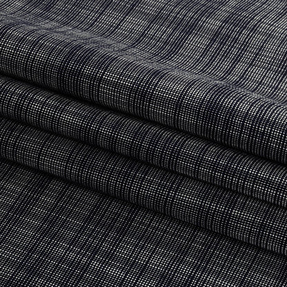 Bright Navy Striated Viscose Shirting Folded