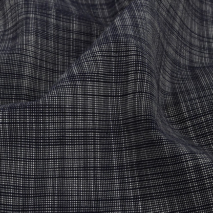 Bright Navy Striated Viscose Shirting Detail