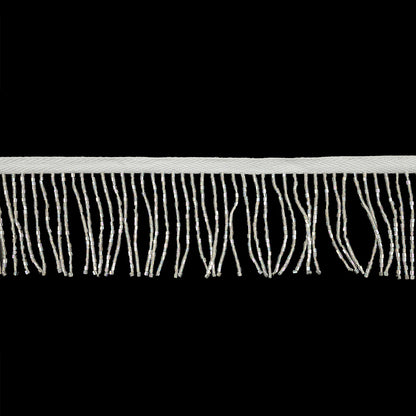 Vintage Crystal Iris and White Chop Beaded Chainette Fringe - 2"