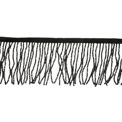 Vintage Black Chop Beaded Fringe - 3"