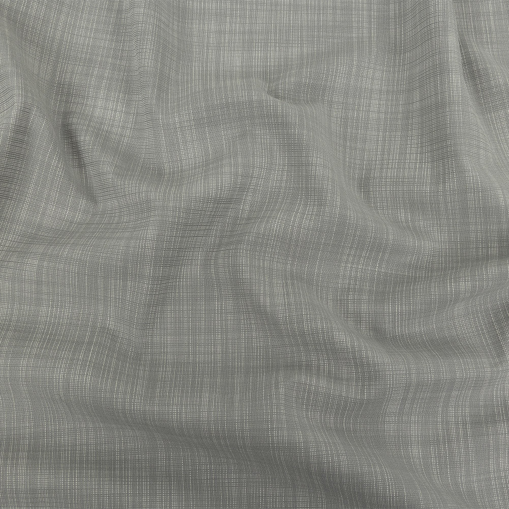 Italian Striated Gray Blended Viscose Woven