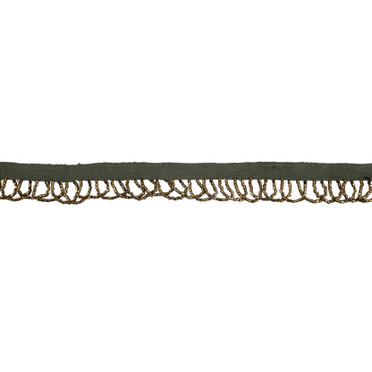 Vintage Bronze Small Looped Bugle Beaded Fringe - 0.875"