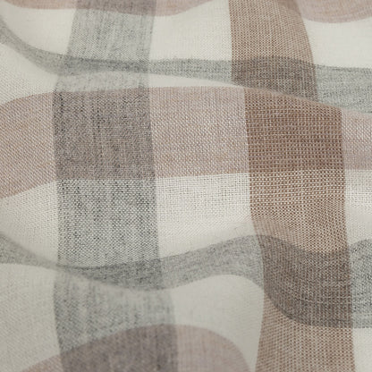 Italian Heathered Paloma, Dusty Rose and Doeskin Checkered Cotton Flannel Detail