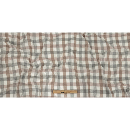 Italian Heathered Paloma, Dusty Rose and Doeskin Checkered Cotton Flannel Full