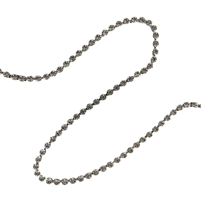 Vintage Crystal Rhinestones Chain Belt - 40.5"