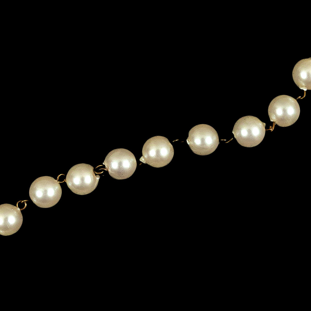 Vintage Faux Pearl Chain Belt - 119" x 0.375" Detail