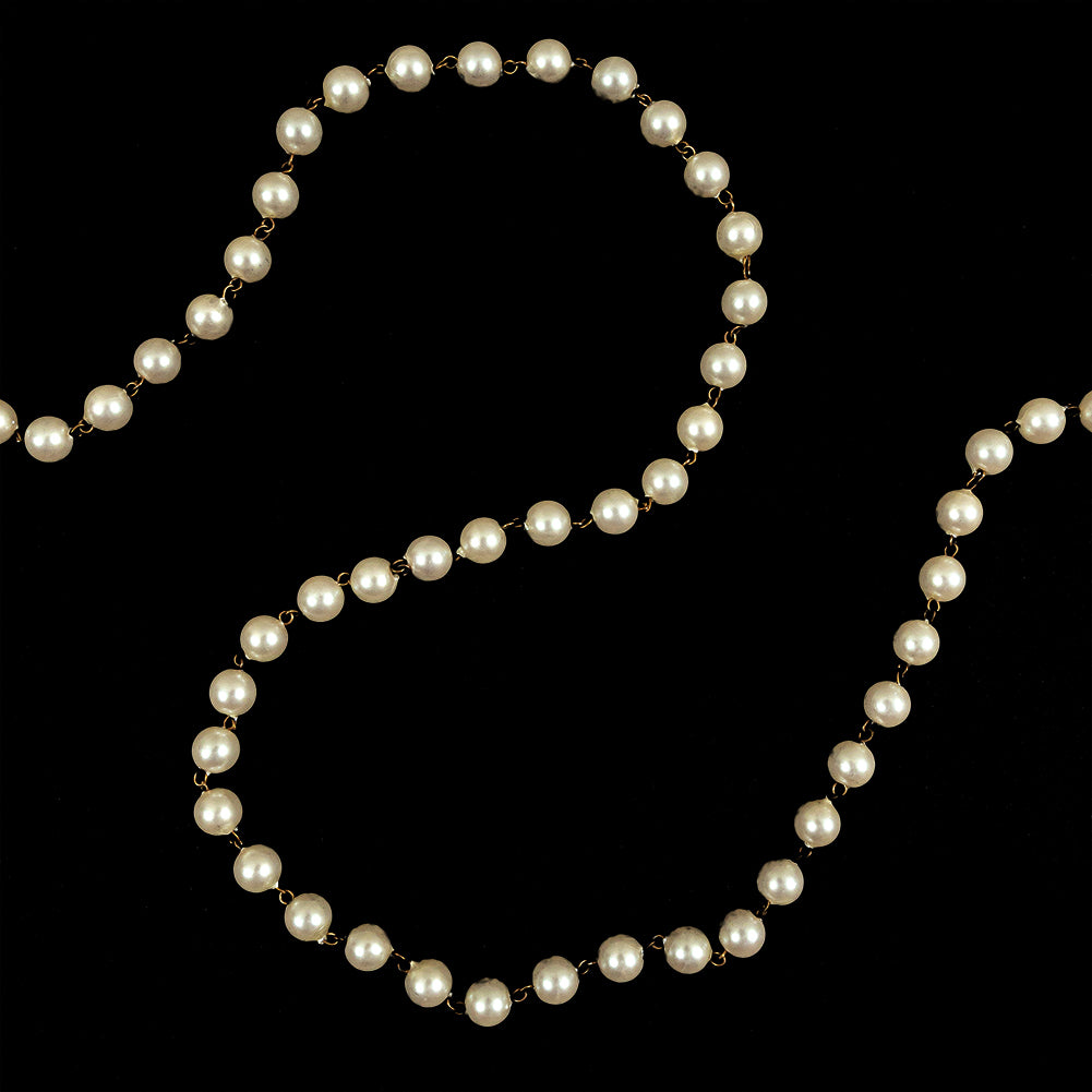 Vintage Faux Pearl Chain Belt - 119" x 0.375"
