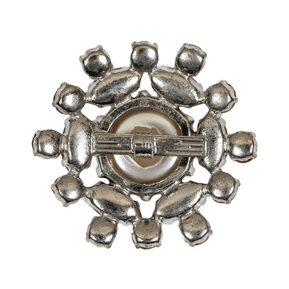 Vintage Crystal Rhinestones and Pearl Finished Open Framework Button - 55L/35mm Detail