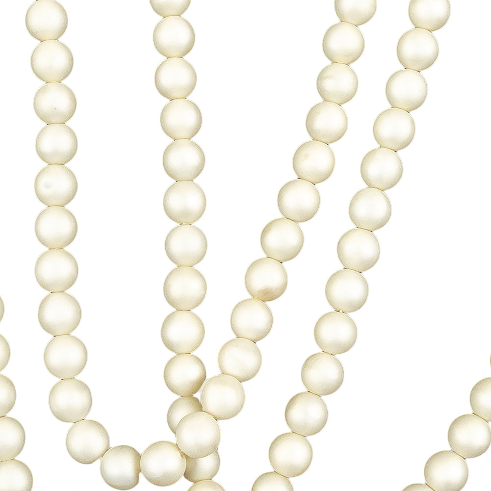Vintage 8mm Matte Pearl Beaded Strands 3pc - 58" Detail