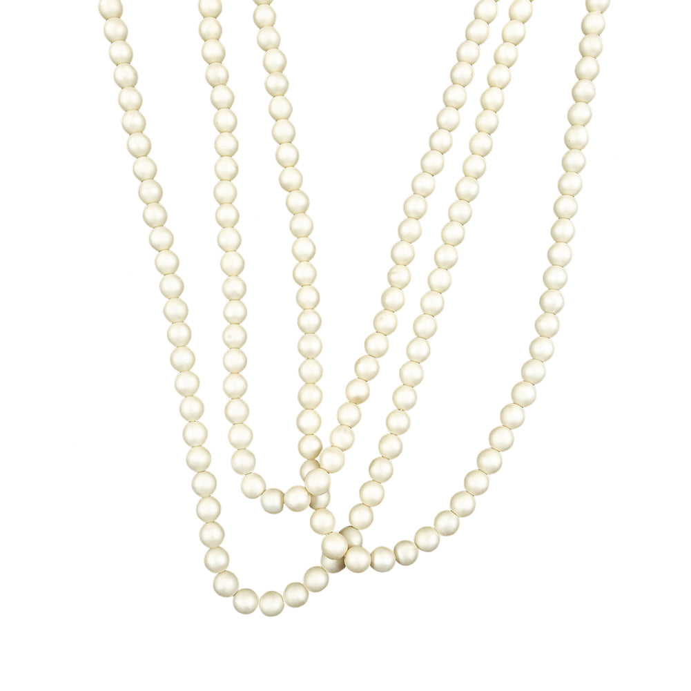 Vintage 8mm Matte Pearl Beaded Strands 3pc - 58"