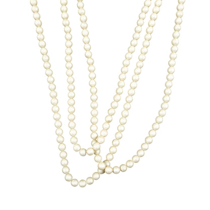 Vintage 8mm Matte Pearl Beaded Strands 3pc - 58"