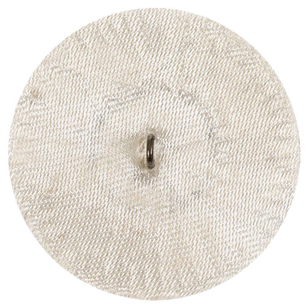 Vintage White Seed Beaded Shank Back Button - 64L/42mm Detail