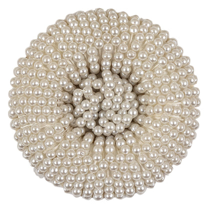 Vintage White Seed Beaded Shank Back Button - 64L/42mm