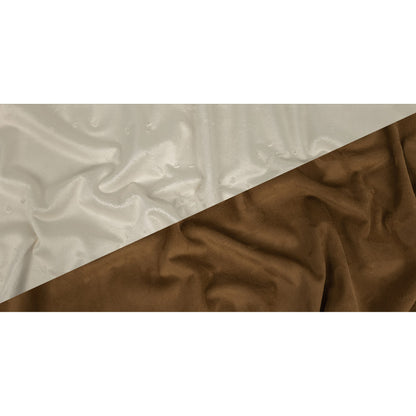 Bonded Gardenia Faux Fur and Dark Khaki Faux Suede Full