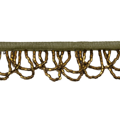 Vintage Bronze Small Looped Bugle Beaded Fringe - 1" Detail