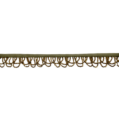 Vintage Bronze Small Looped Bugle Beaded Fringe - 1"