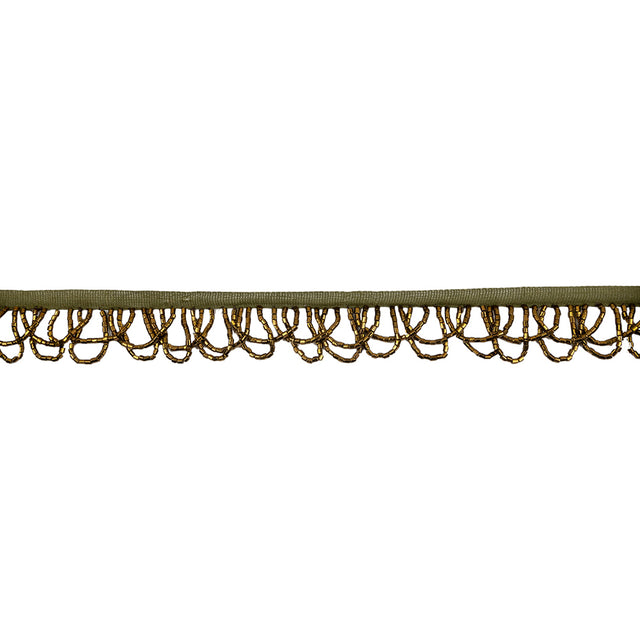 Vintage Bronze Small Looped Bugle Beaded Fringe - 1"