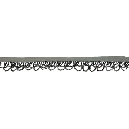 Vintage Gunmetal Small Looped Bugle Beaded Fringe - 1"
