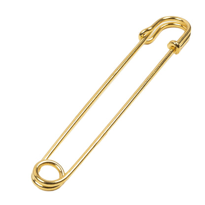 Vintage Czech Gold Large Decorative Safety Pin - 3.25"