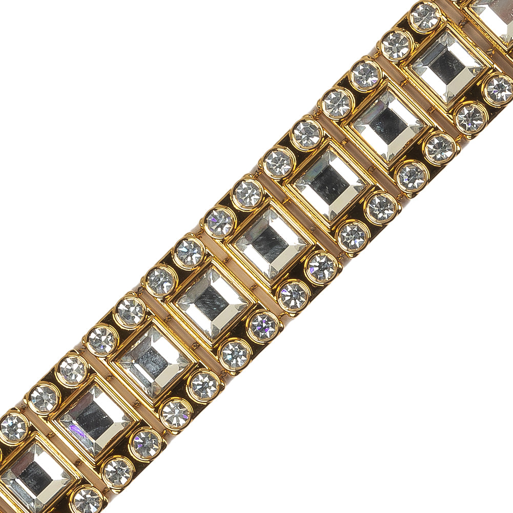 Vintage Crystal and Gold Rhinestone Trimming - 0.5625" Detail