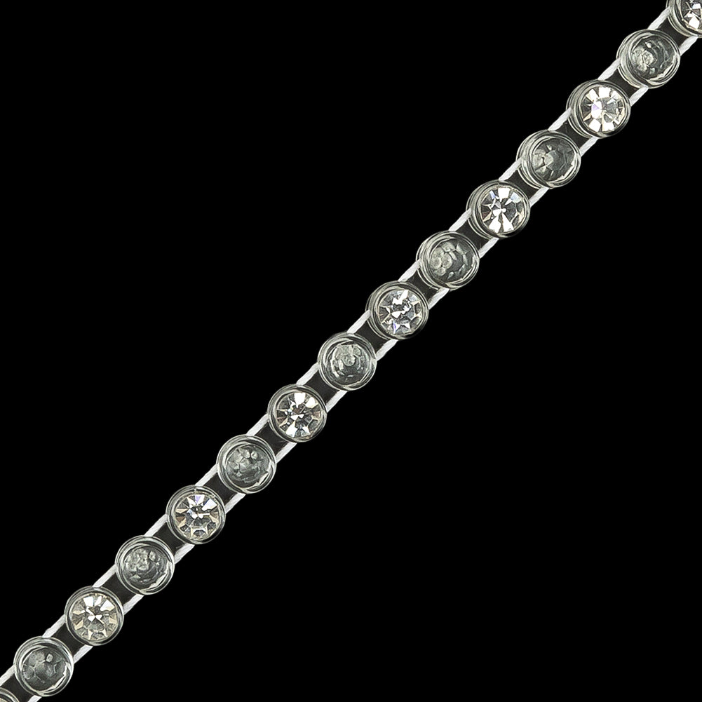 Vintage Crystal and Clear Rhinestone Trimming - 4mm Detail