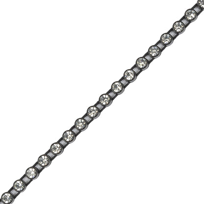 Vintage Crystal and Black Rhinestone Trimming - 3mm Detail