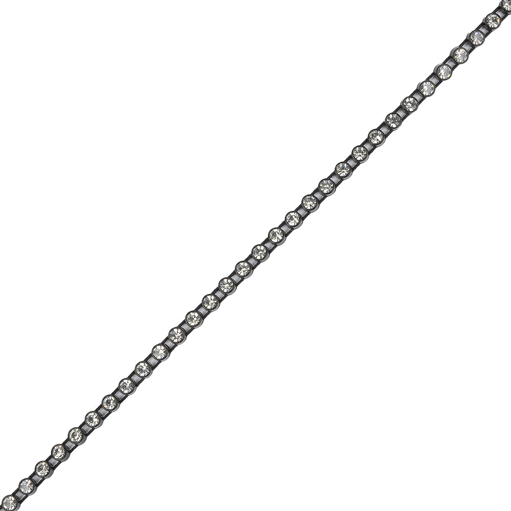 Vintage Crystal and Black Rhinestone Trimming - 3mm