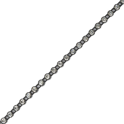 Vintage Crystal and Black Small Rhinestone Trimming - 2mm Detail