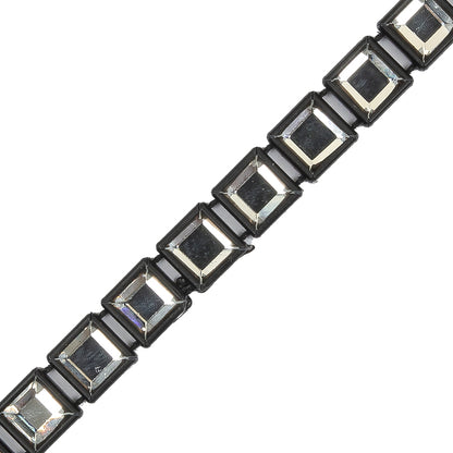Vintage Crystal and Black Square Rhinestone Trimming - 0.25" Detail