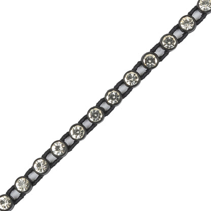 Vintage Crystal and Black Stretch Rhinestone Trimming - 4mm Detail