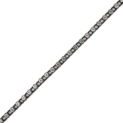 Vintage Crystal and Black Stretch Rhinestone Trimming - 4mm