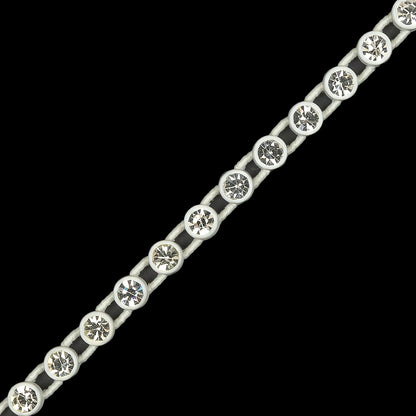 Vintage Crystal and White Stretch Rhinestone Trimming - 4mm Detail
