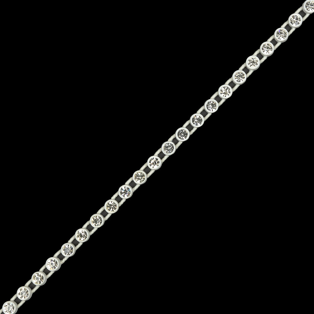 Vintage Crystal and White Stretch Rhinestone Trimming - 4mm