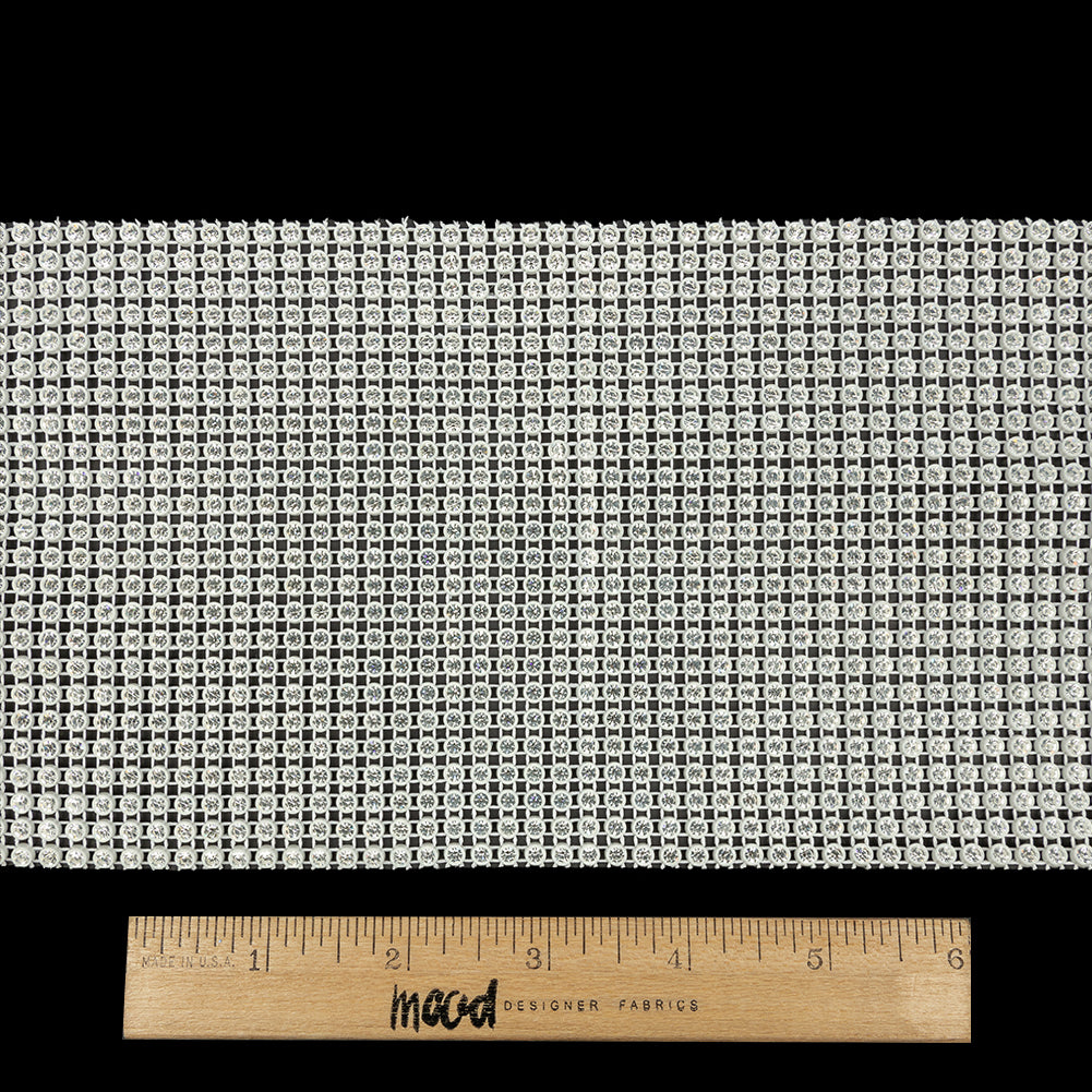 Vintage Crystal and White 24 Row Rhinestone Trim - 4.625" Full