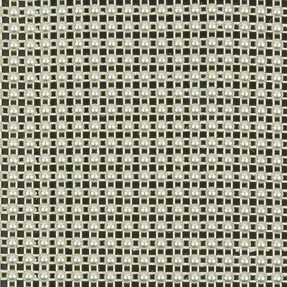 Vintage Ivory Faux Pearl Dotted Mesh Trimming - 4.625" Detail