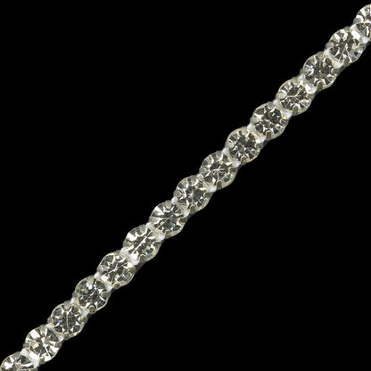 Vintage Crystal and Silver One Row Rhinestone Trim - 0.25" Detail