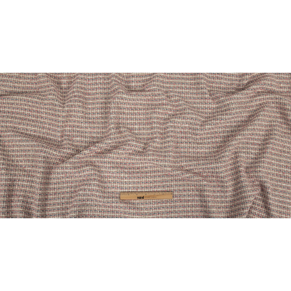 Italian Light Pink, Riviera and Metallic Silver Cotton Tweed Full