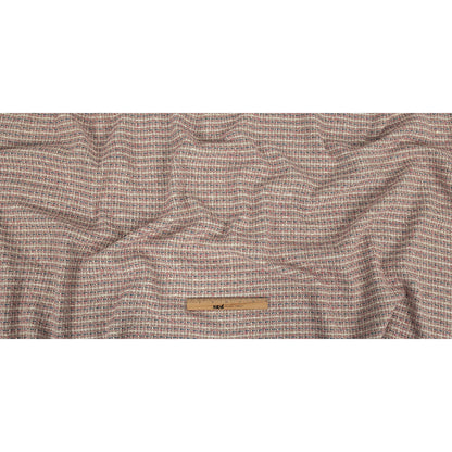 Italian Light Pink, Riviera and Metallic Silver Cotton Tweed Full