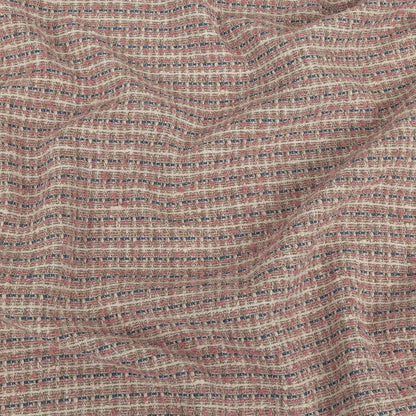 Italian Light Pink, Riviera and Metallic Silver Cotton Tweed
