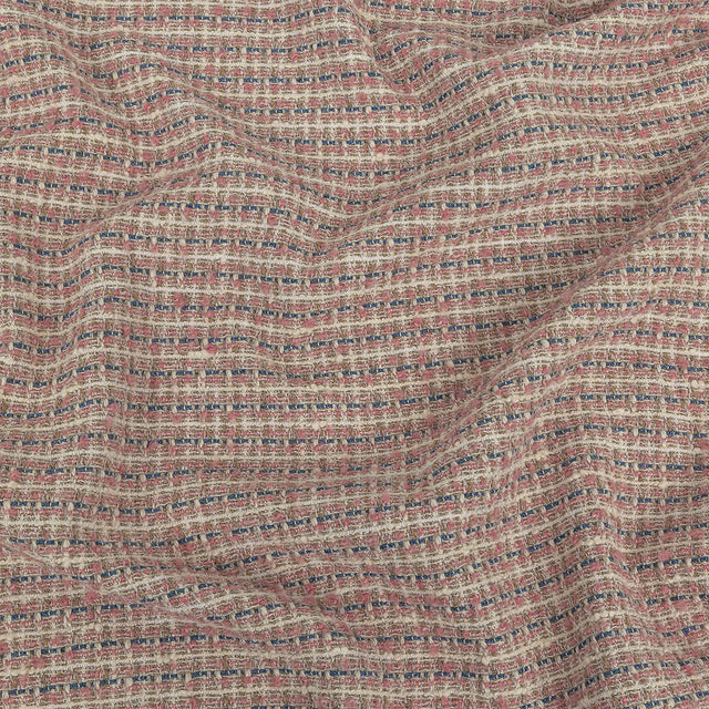 Italian Light Pink, Riviera and Metallic Silver Cotton Tweed