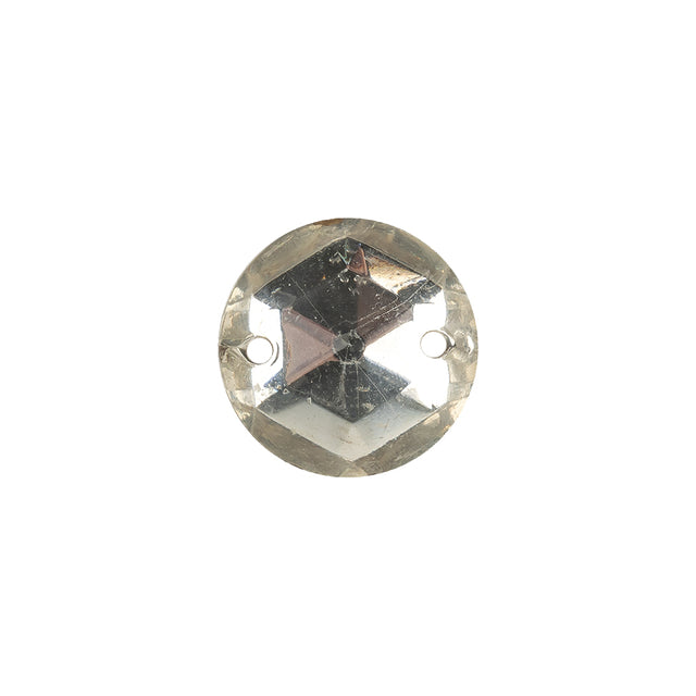 Vintage Czech Crystal Gold Backed Sew-on Imitation Stone - 13mm